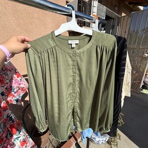 Chic Olive Blouse by One Size